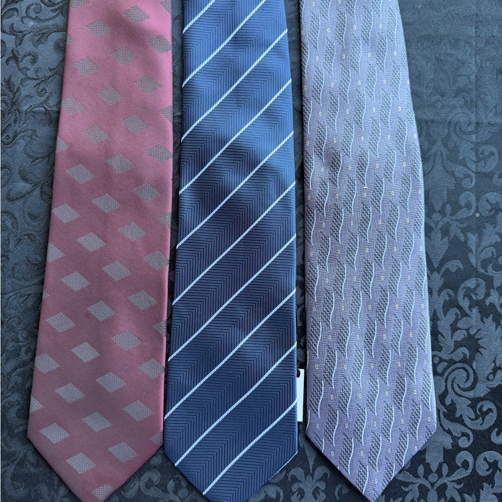 Lot of 3 Angelo Rossi Mens Silk Ties Ref# 10410